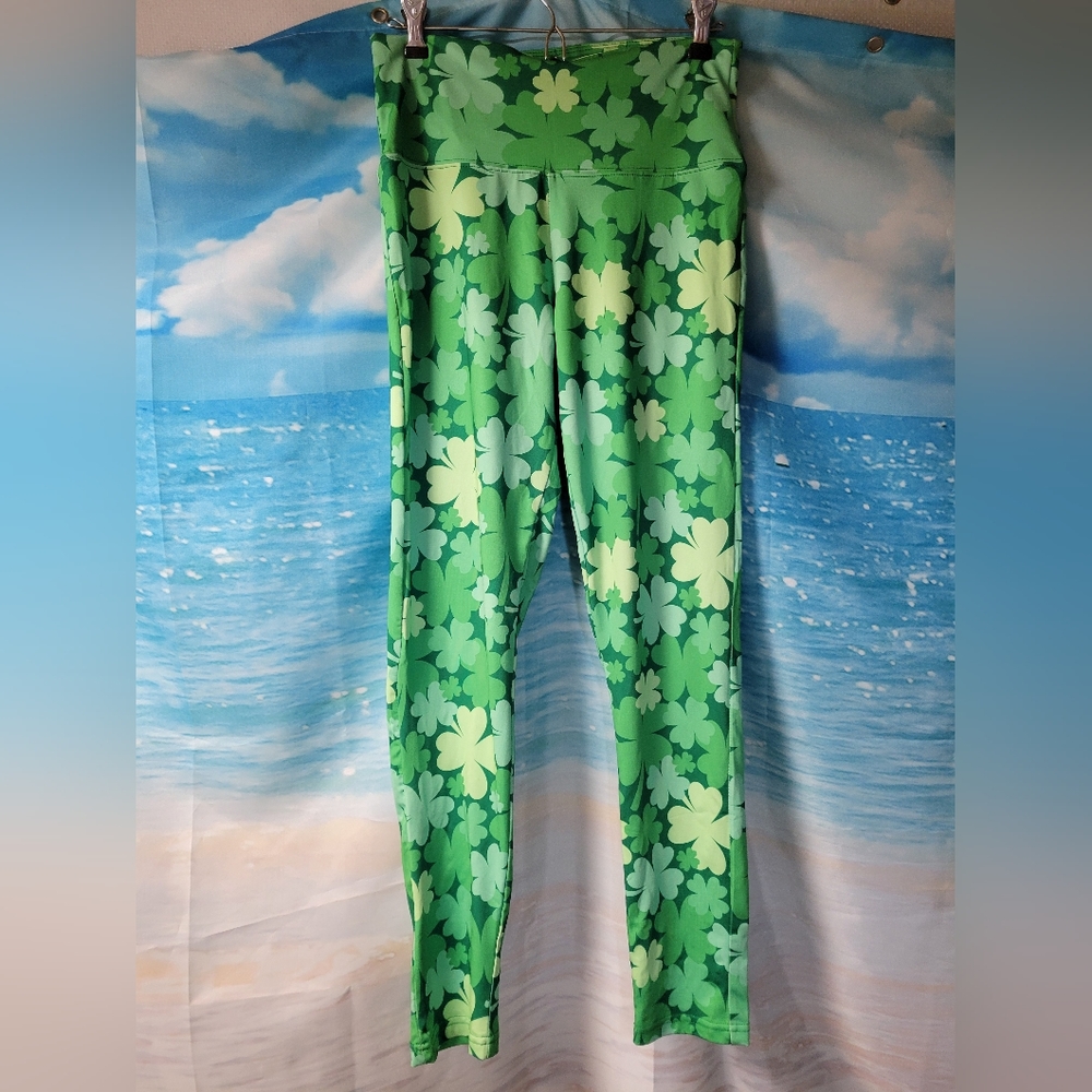 Tipsy‎ Elves NWOT Four Leaf Clover St. Patrick's Day Leggings Size Large